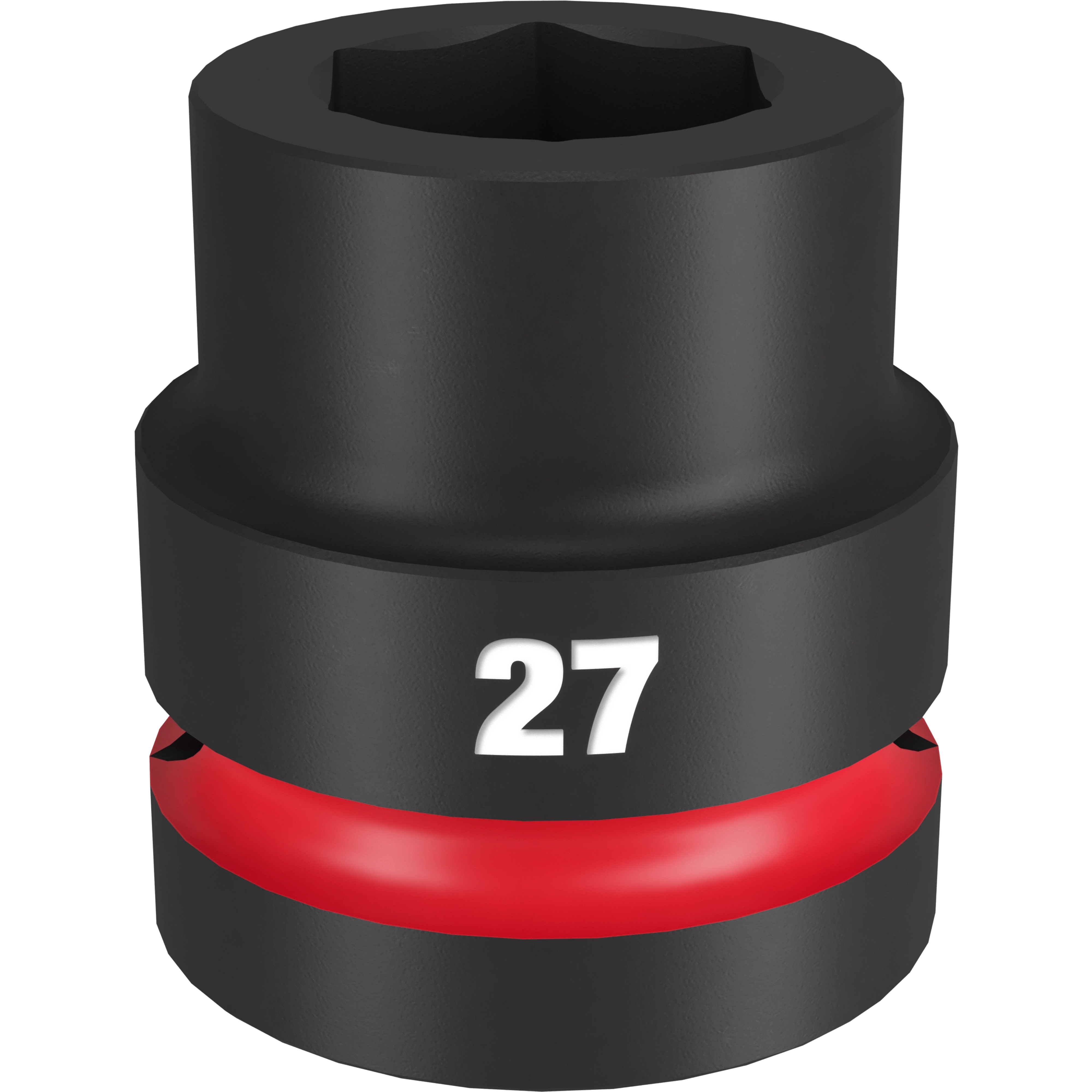 1" DR 27MM STD IMPACT SOCKET, black with red band and the number 27 in white.
