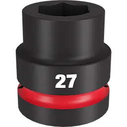 1" DR 27MM STD IMPACT SOCKET, black with red band and the number 27 in white.