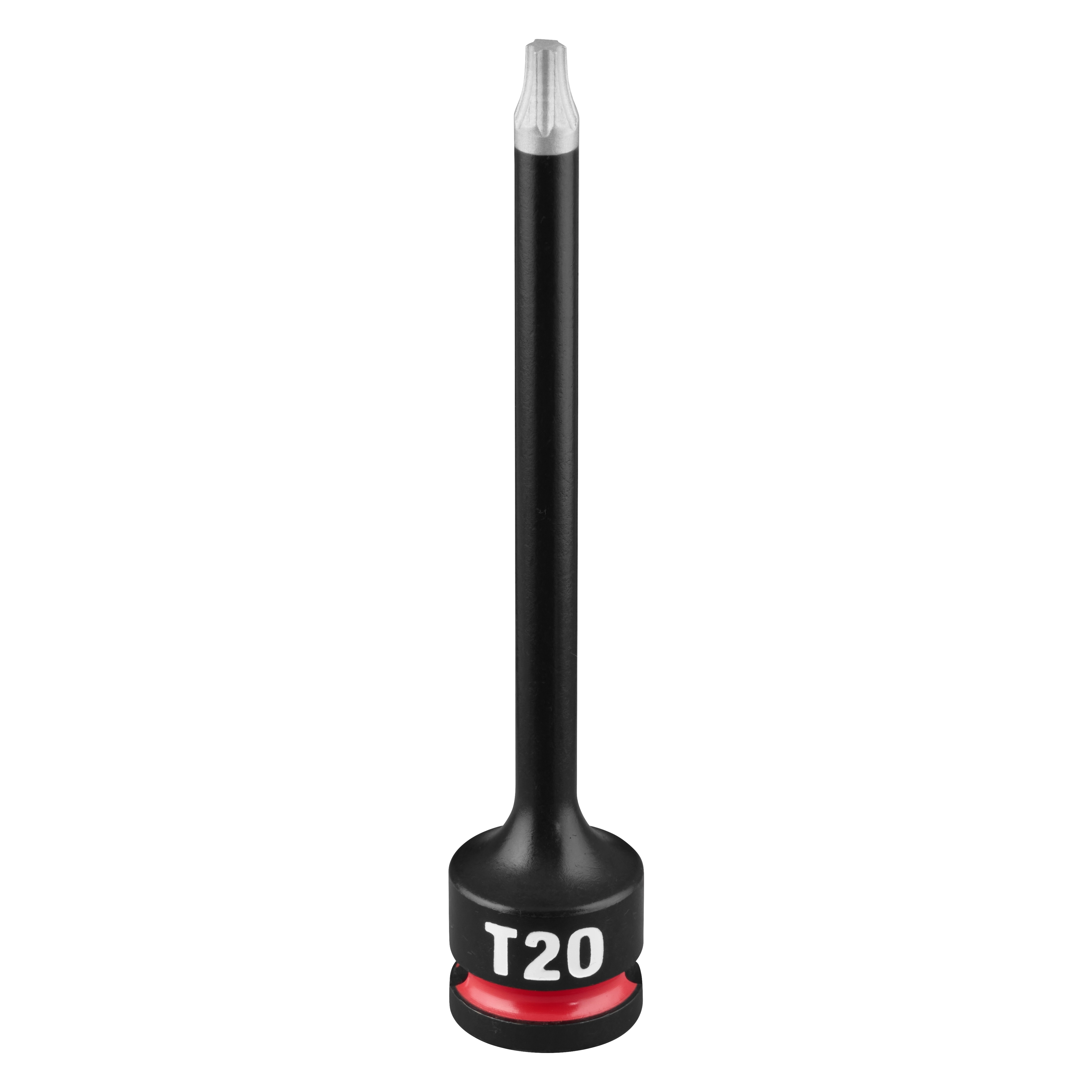 SHOCKWAVE Impact Duty 3/8" Drive 4" Torx T20 Bit Socket standing upright on a plain background.