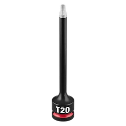 SHOCKWAVE Impact Duty 3/8" Drive 4" Torx T20 Bit Socket standing upright on a plain background.