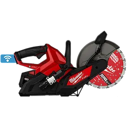 M18 FUEL 9” Cut-Off Saw Kit w/ ONE-KEY, showing side profile with handle, blade guard, and circular blade.