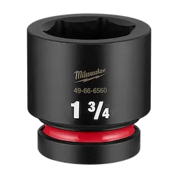 SHOCKWAVE Impact Duty 1" Drive 1-3/4" Standard 6 Point Socket standing upright with a red ring near its base.