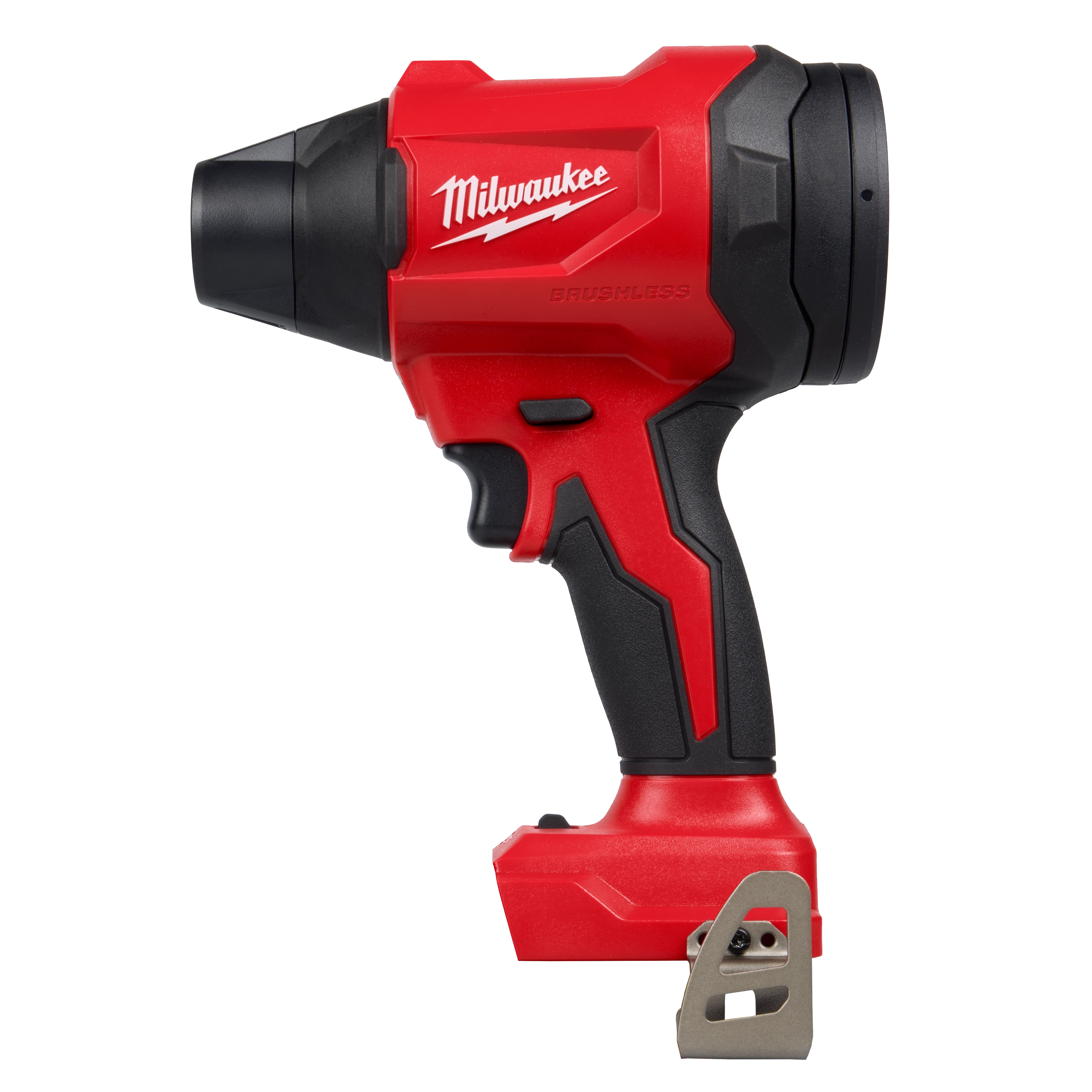 The M18™ Brushless Precision Blower is a red, handheld tool from Milwaukee. It features a compact, ergonomic design with a black nozzle and handle for user comfort and control. The blower is battery-powered and suited for precise, efficient cleaning tasks.