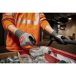 Worker wearing the Cut 2 High-Dexterity Gloves on the jobsite