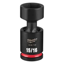 SHOCKWAVE Impact Duty 1/2" Drive 15/16" Standard Swivel Socket standing upright with 15/16 marking visible.