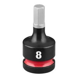 SHOCKWAVE Impact Duty 1/2" Drive 2" Hex 8mm Bit Socket standing upright on a plain background.