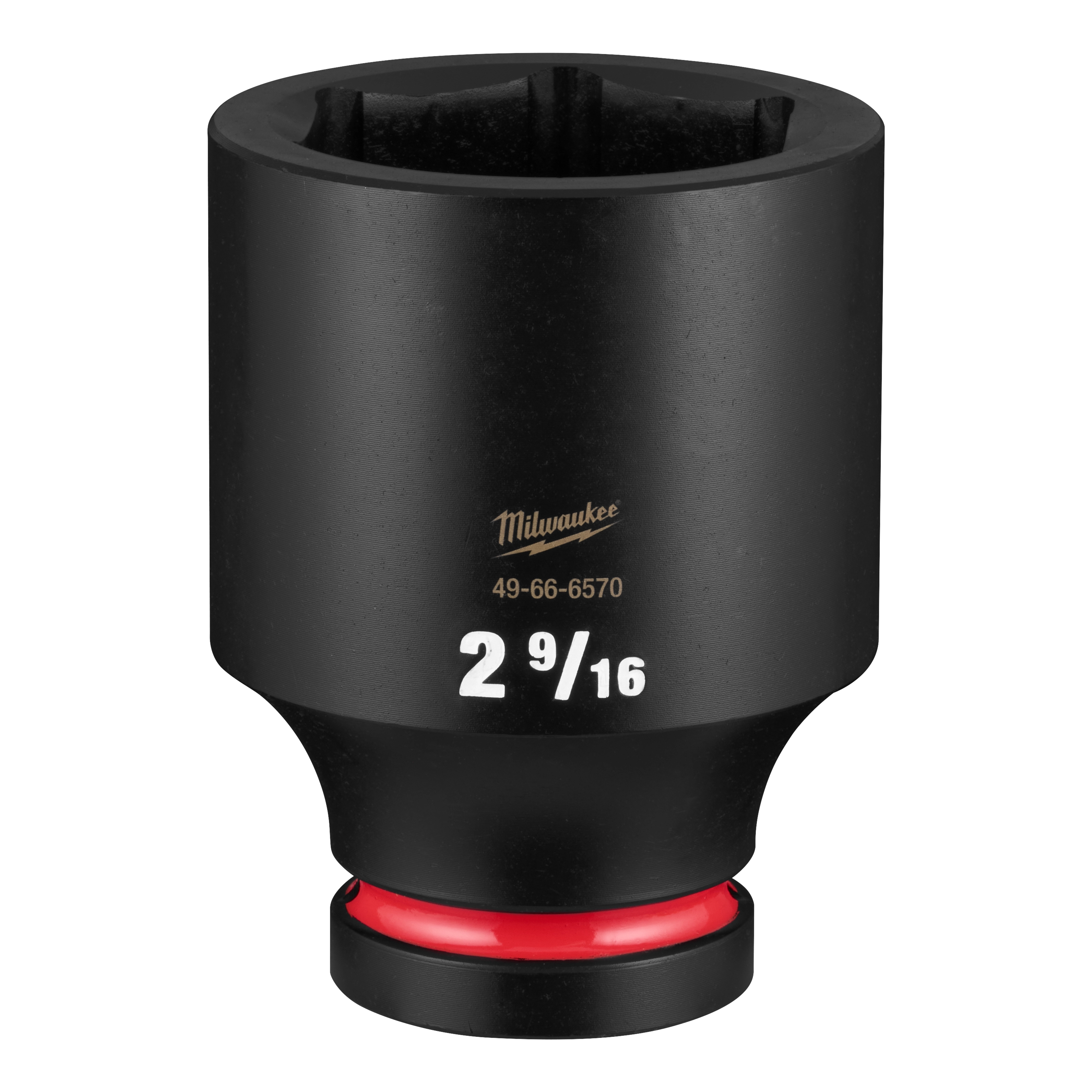 SHOCKWAVE Impact Duty 1" Drive 2-9/16" Deep 6 Point Socket standing upright on a plain background.