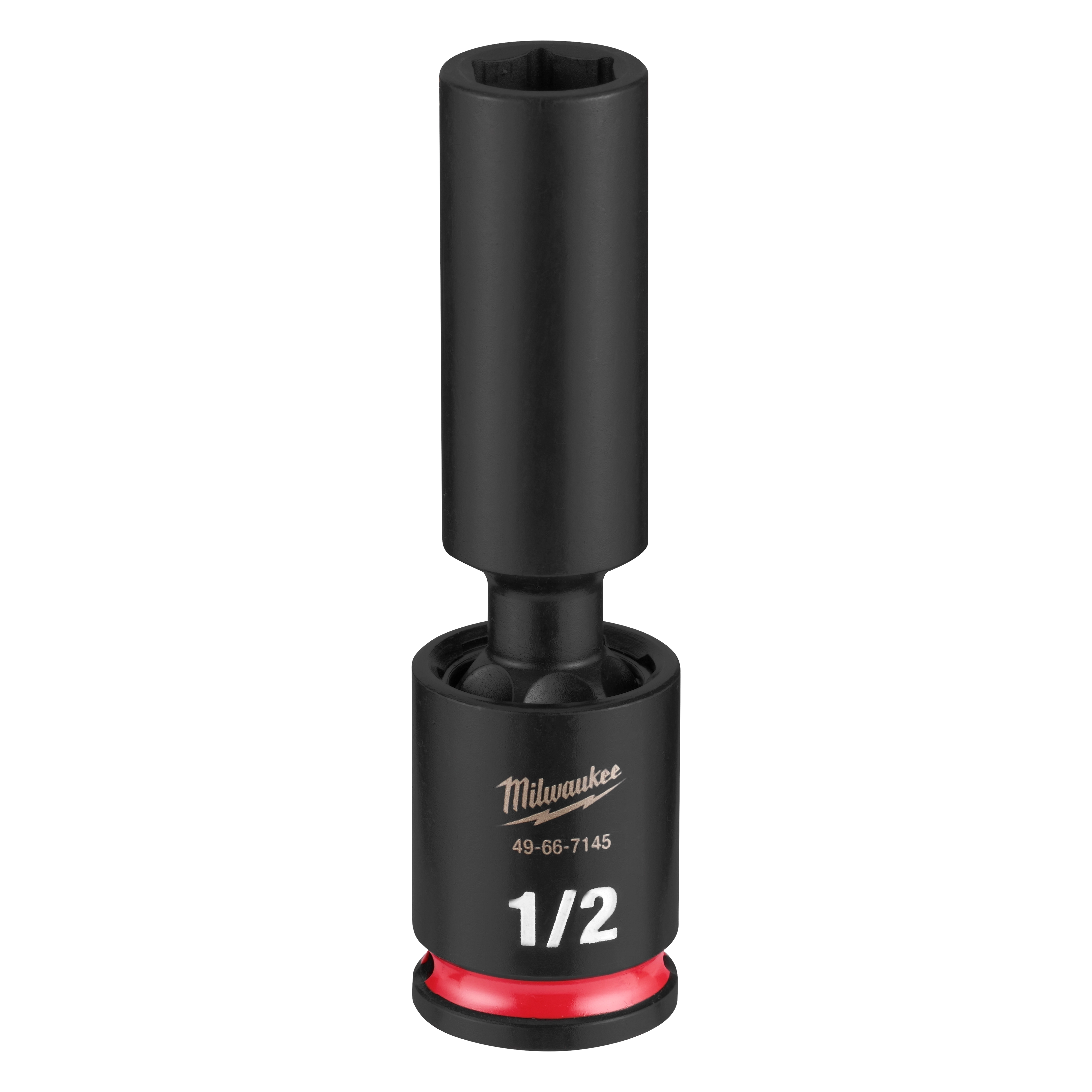 SHOCKWAVE Impact Duty 3/8" Drive 1/2" Deep Swivel Socket standing upright on a plain background.