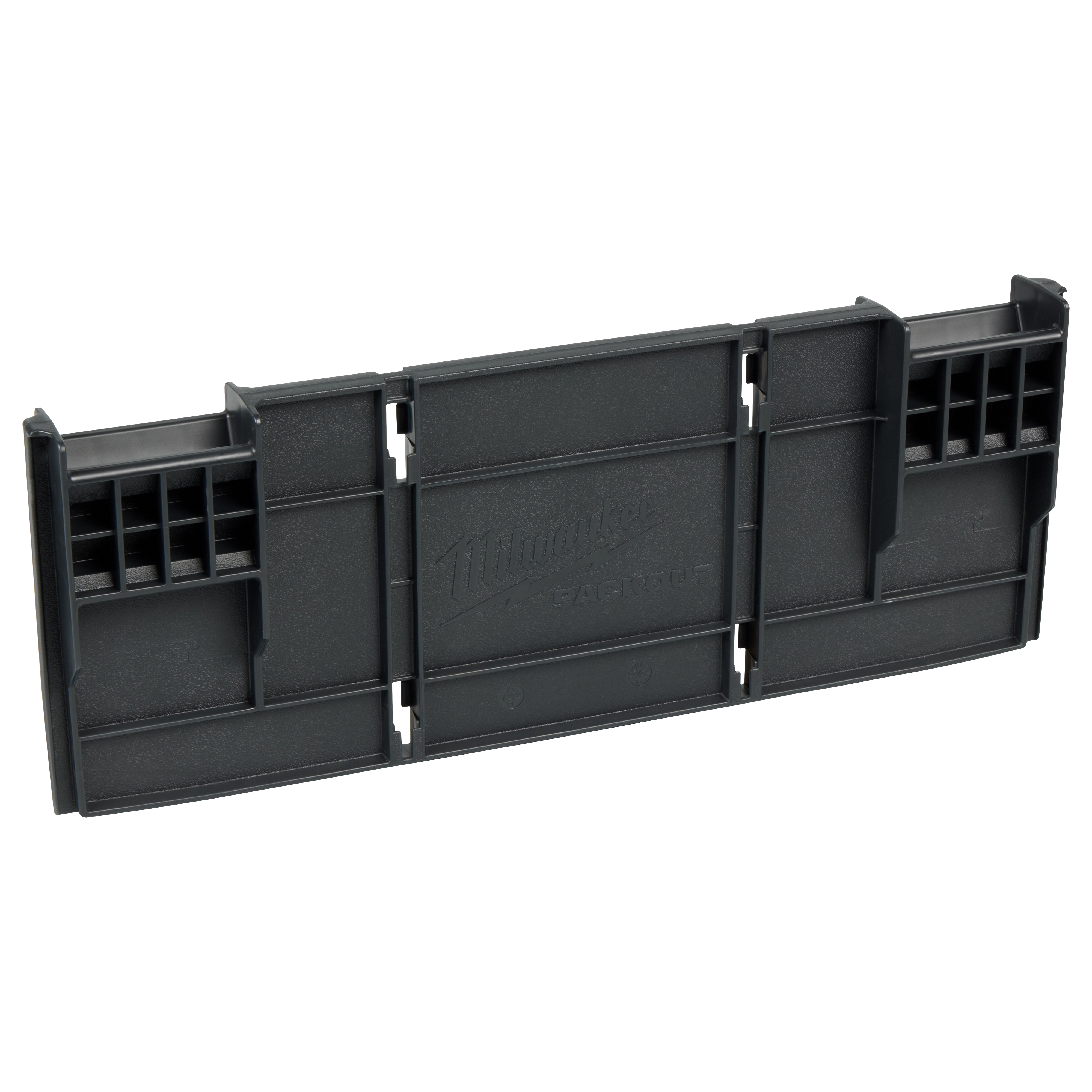 The Divider for PACKOUT™ Drawer Tool Boxes is a black plastic organizational accessory designed to fit inside tool drawers.