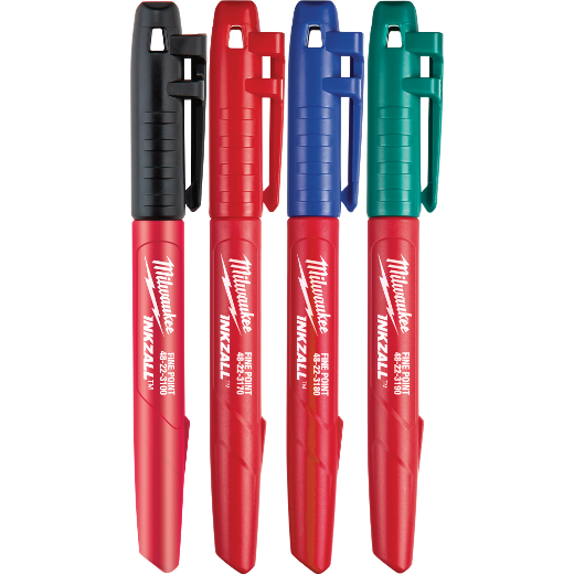 Fine Point Colored Jobsite Markers - 4PK