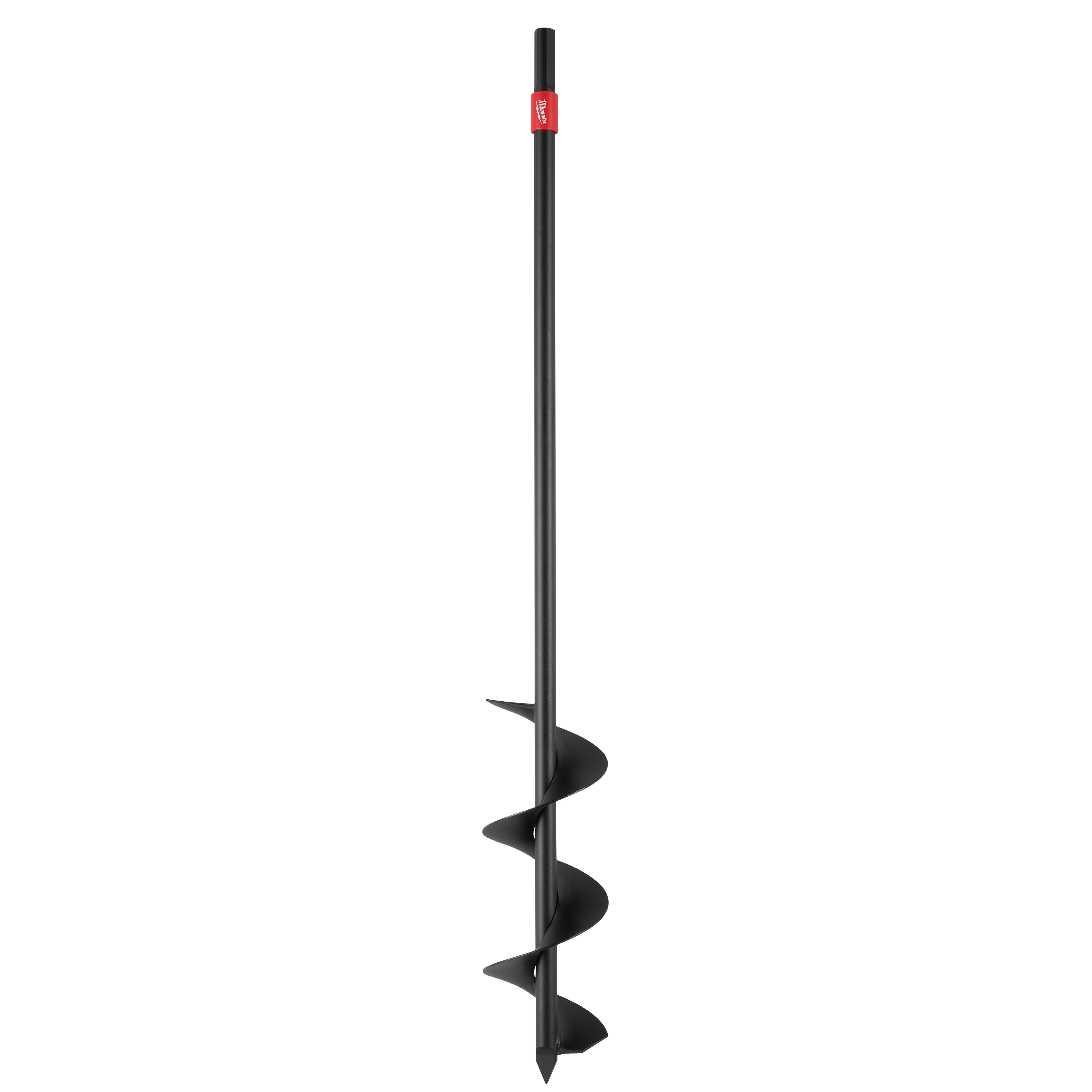 3” x 24” Bulb Planting Auger Bit with 3-Flat Shank​ standing upright on a plain background.