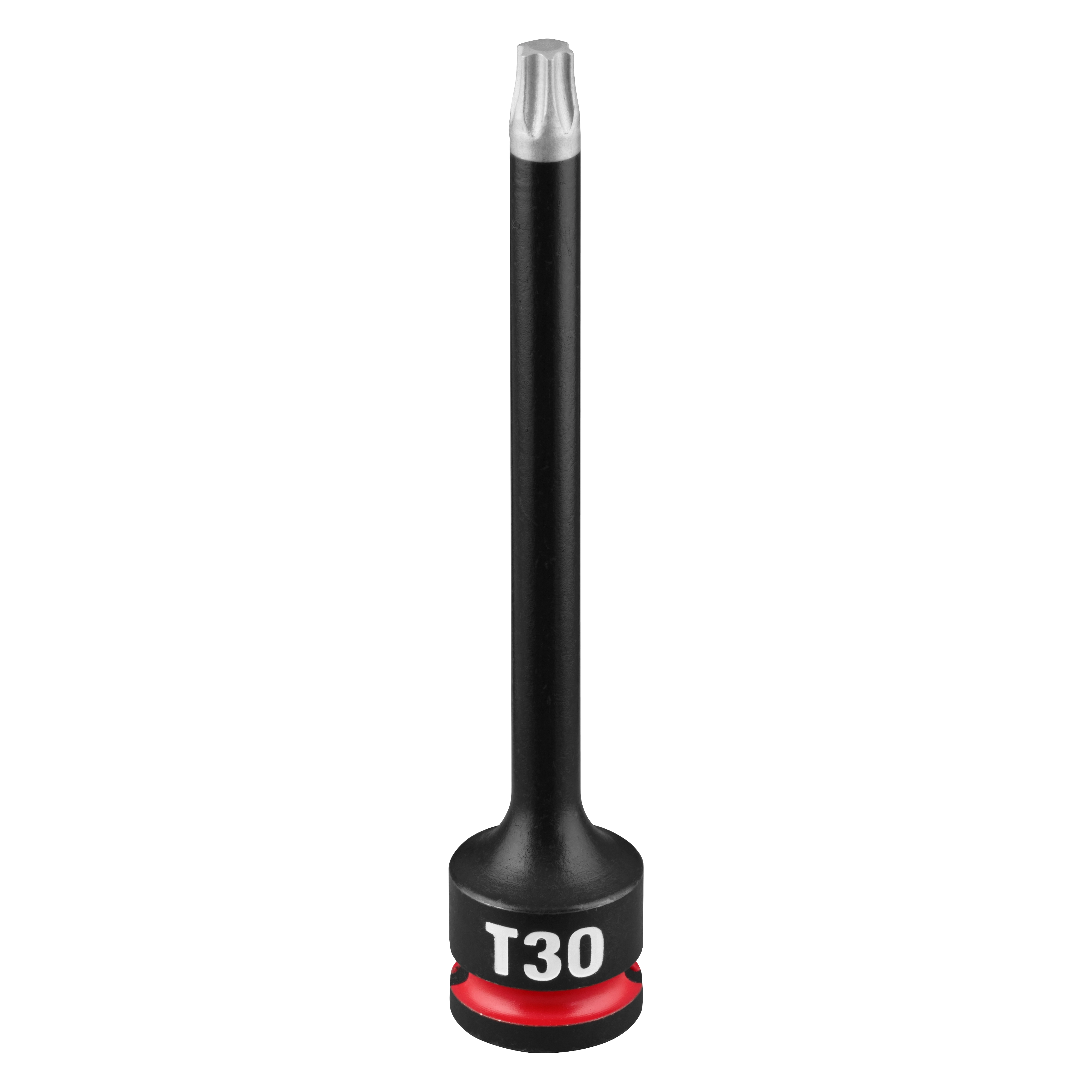 SHOCKWAVE Impact Duty 3/8" Drive 4" Torx T30 Bit Socket standing upright on a plain background.