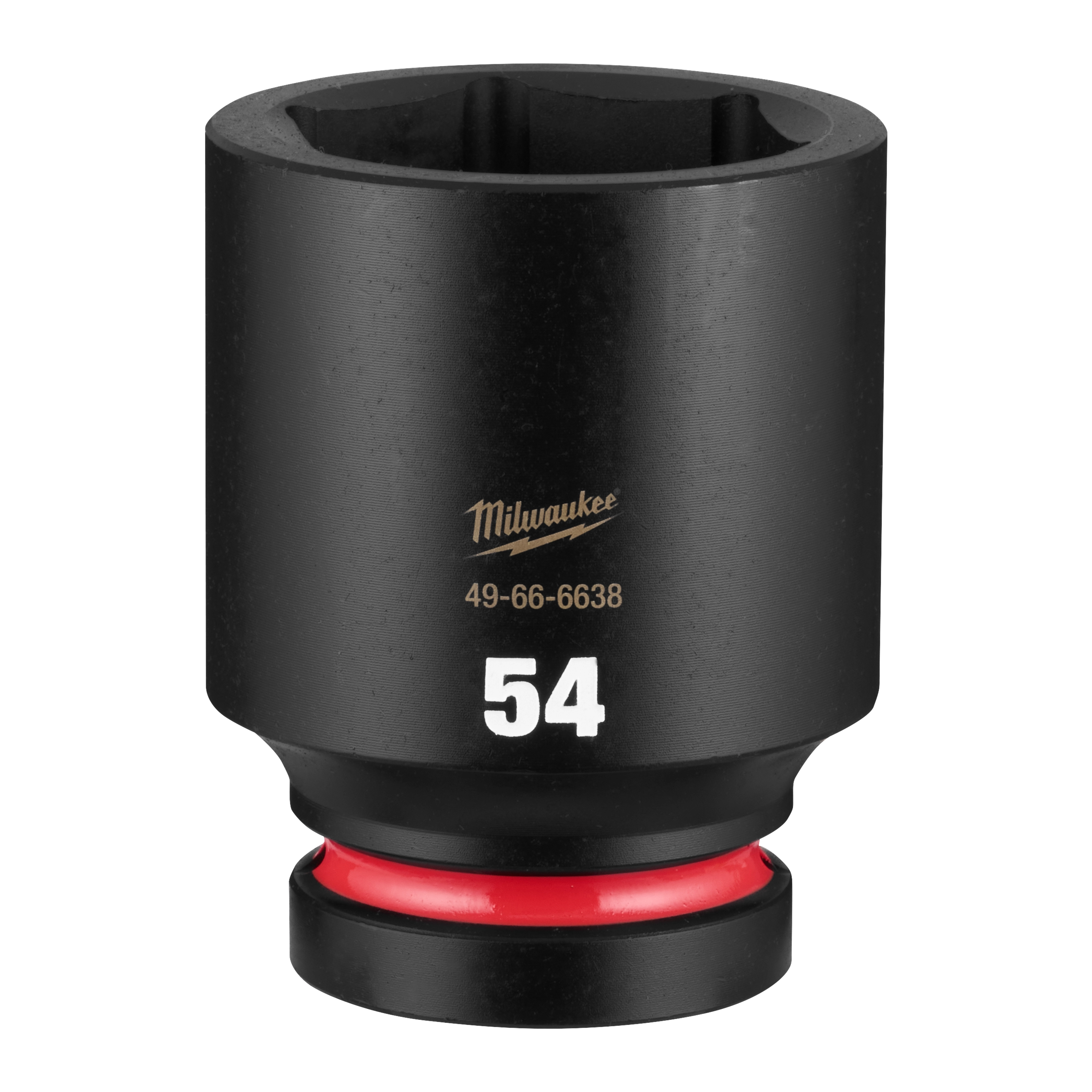 SHOCKWAVE Impact Duty 1" Drive 54mm Deep 6 Point Socket standing upright with a visible 54 marking.
