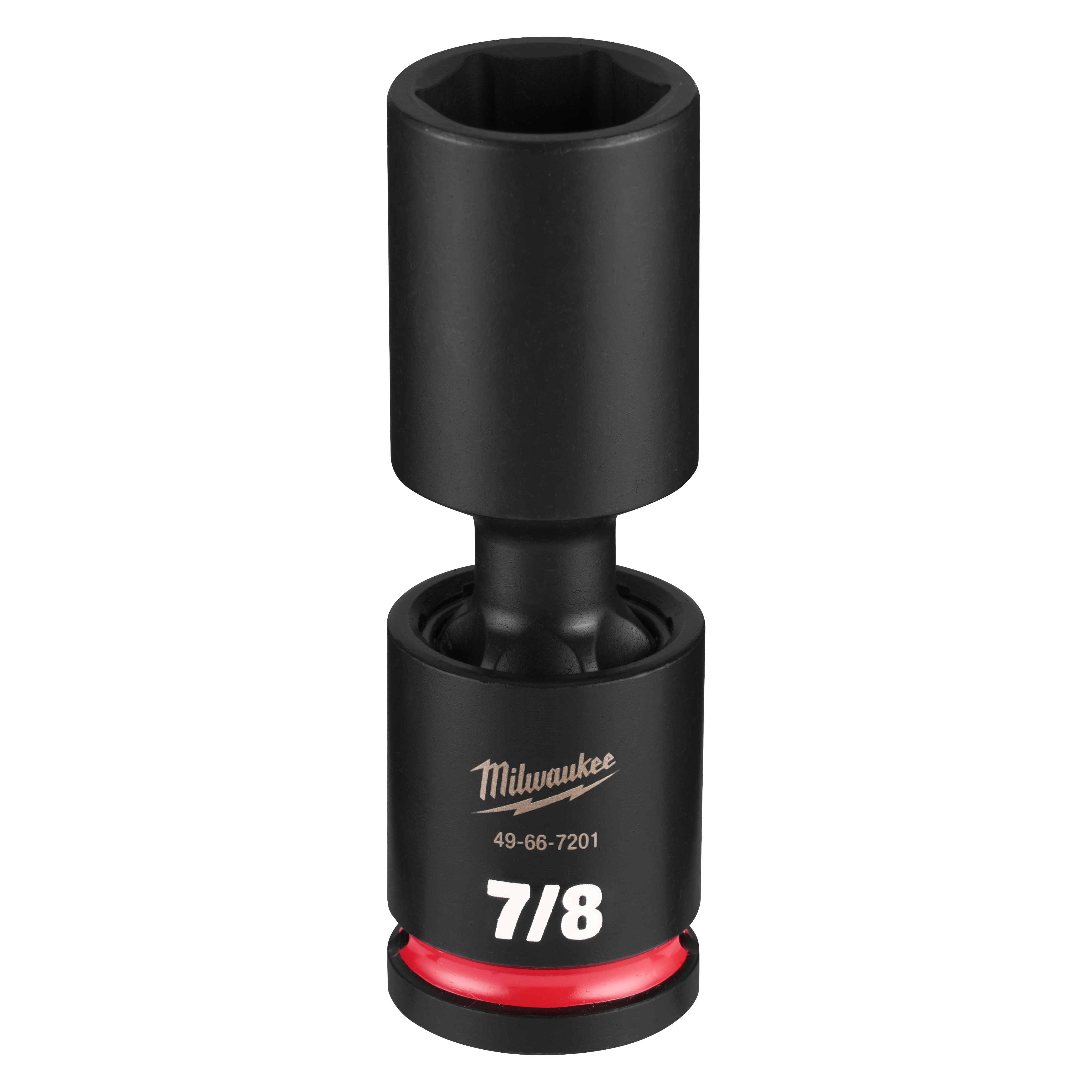SHOCKWAVE Impact Duty 1/2" Drive 7/8" Deep Swivel Socket standing upright on a plain background.
