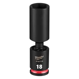 SHOCKWAVE Impact Duty 3/8" Drive 18MM Deep Swivel Socket standing upright on a plain background.