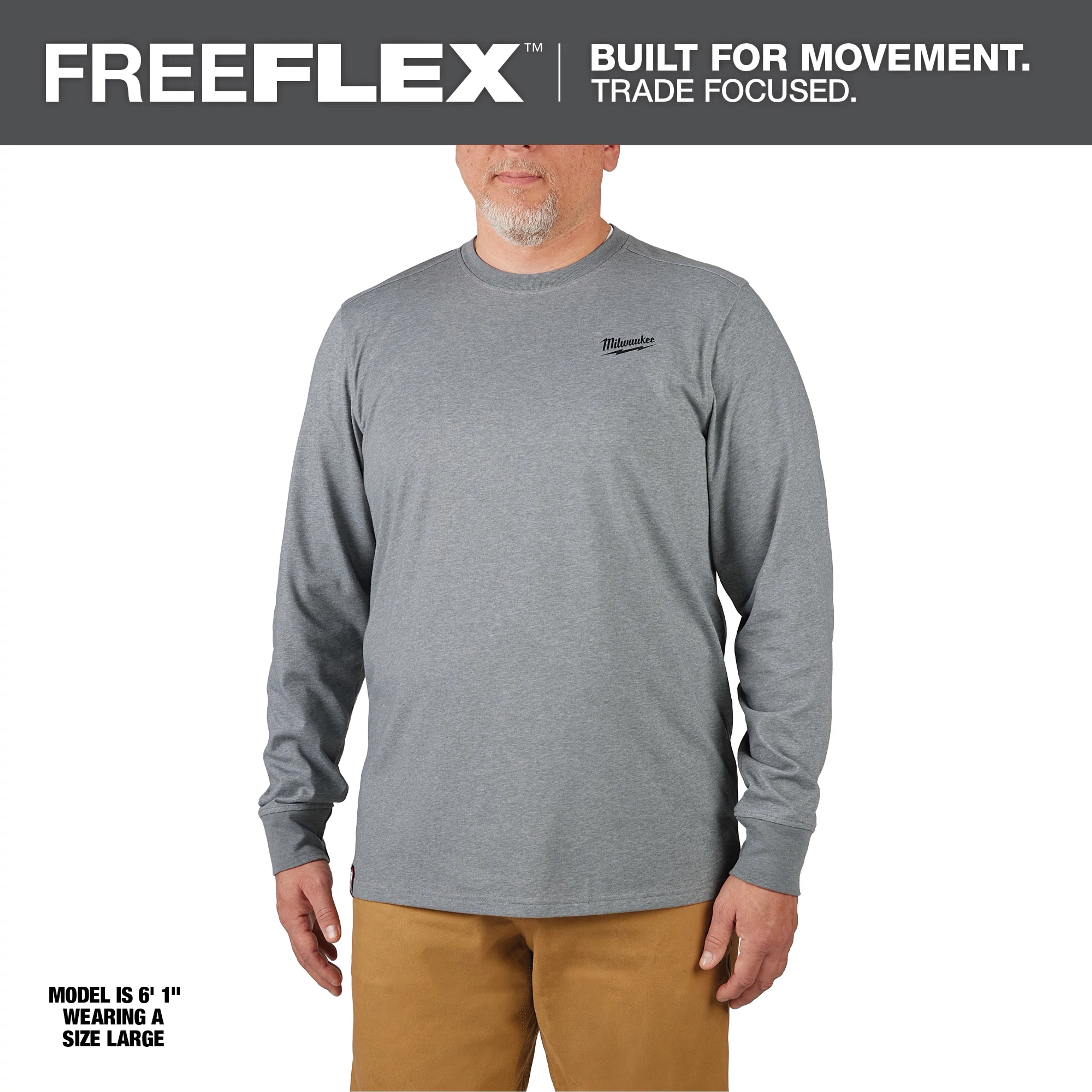 Hybrid Work Tee - Long Sleeve - Gray Primary Image