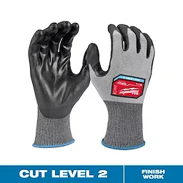 Cut Level 2 High-Dexterity Polyurethane Dipped Gloves with gray fabric back and black polyurethane-coated palm and fingers.