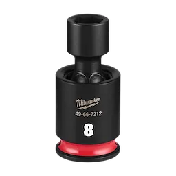 SHOCKWAVE Impact Duty 1/4" Drive 8MM Standard Swivel Socket standing upright with a red ring at the base.