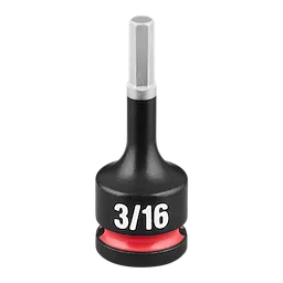 SHOCKWAVE Impact Duty 3/8" Drive 2" Hex 3/16" Bit Socket features a black body with "3/16" printed in white.