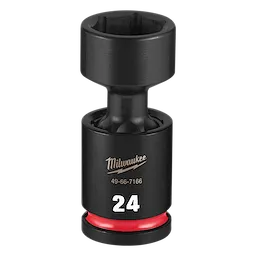 SHOCKWAVE Impact Duty 1/2" Drive 24MM Standard Swivel Socket standing upright with 24 marking and a red band near the base.