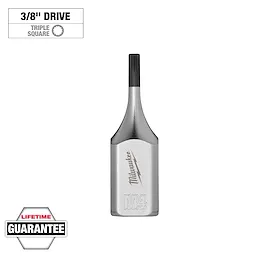 3/8" Drive 4mm Triple Square Bit Socket, featuring a compact design and a lifetime guarantee, shown against a white background.