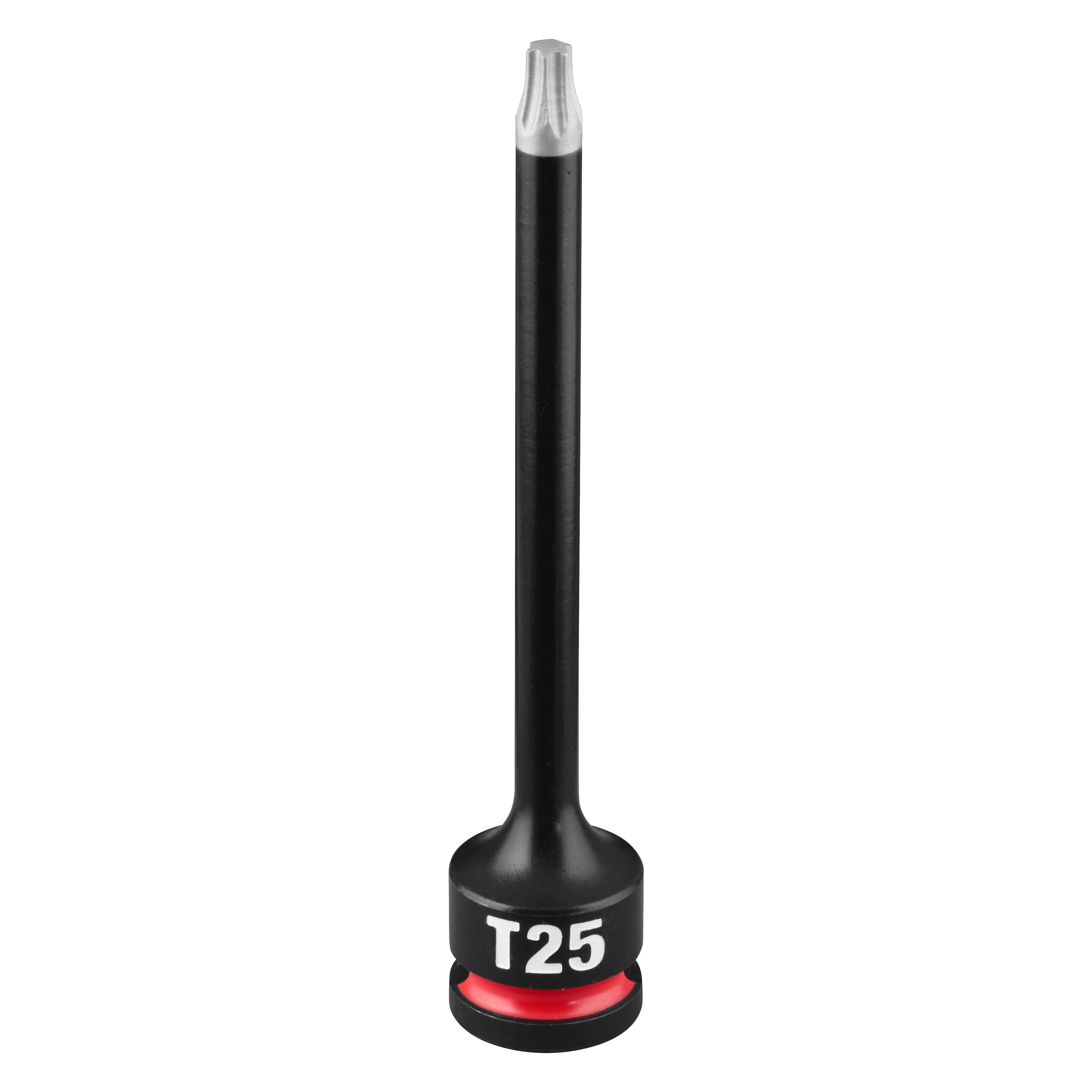 SHOCKWAVE Impact Duty 3/8" Drive 4" Torx T25 Bit Socket standing upright on a plain background.