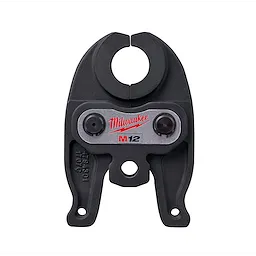 Milwaukee M12 1/2" BIP Jaw, a black and silver metal tool attachment with a circular clamp at the top and mounting holes at the bottom.