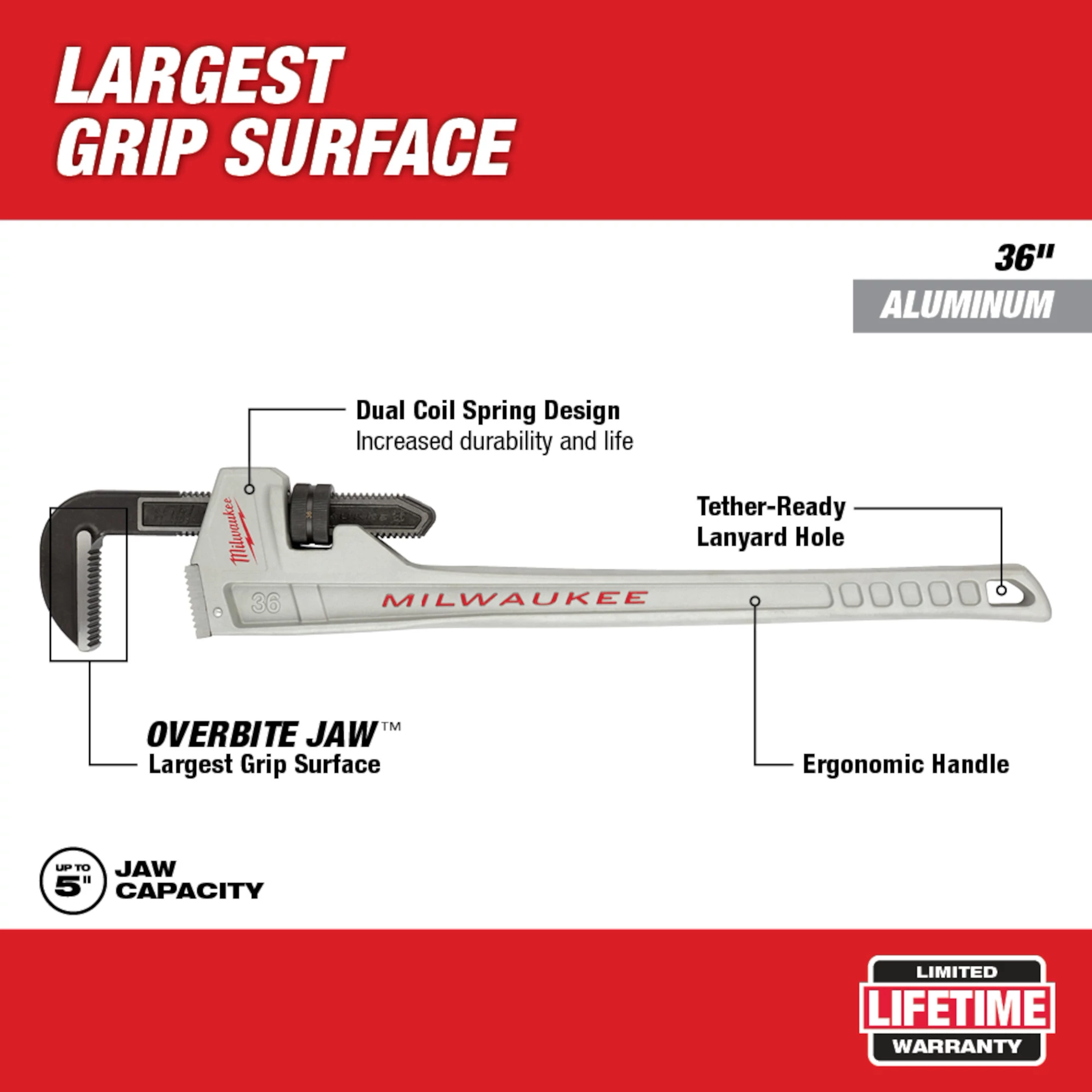 36 in. Aluminum Pipe Wrench