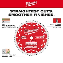 7-1/4" 60T Thick Kerf Ultra Finish Circular Saw Blade 7-1/4" 60T Thick Kerf Ultra Finish Circular Saw Blades Bulk 10 displayed centered.
