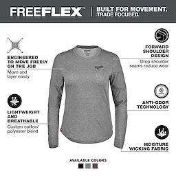 Women's FREEFLEX™ Hybrid Tee - Long Sleeve Gray
