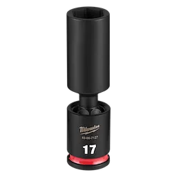 SHOCKWAVE Impact Duty 3/8" Drive 17MM Deep Swivel Socket standing upright on a plain background.