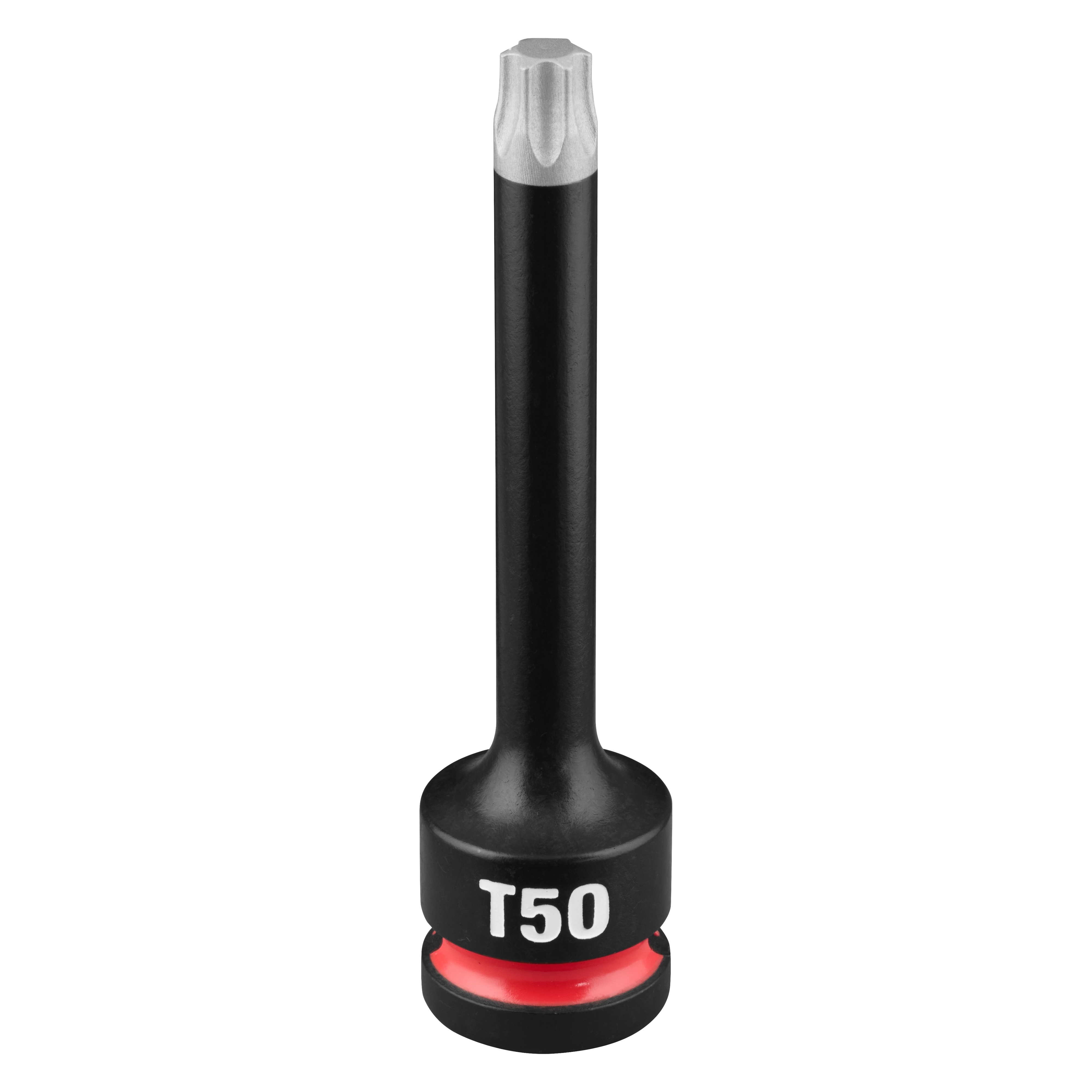 SHOCKWAVE Impact Duty 1/2" Drive 4" Torx T50 Bit Socket standing upright on a plain background.