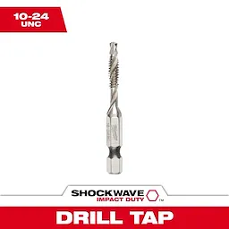 48-89-4872 Primary Image shows a metallic drill tap labeled 10-24 UNC with Shockwave Impact Duty branding and threaded design.