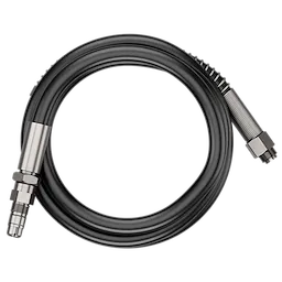 Replacement Hose with Swivel and Coupler coiled with metal fittings on both ends against a plain background.