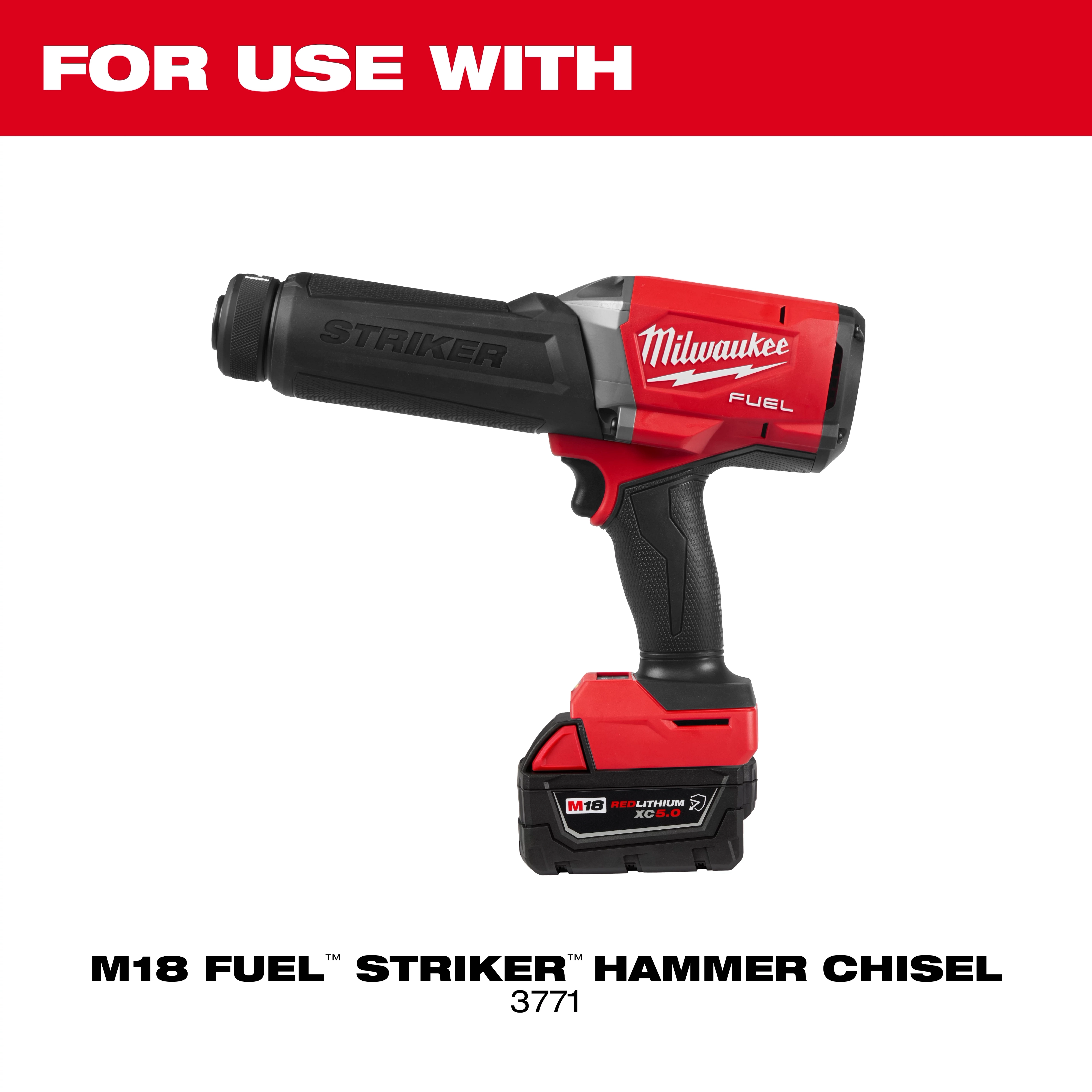 5PC Hammer Chisel Bit Set compatible with M18 Fuel Striker hammer chisel tool shown on white background.