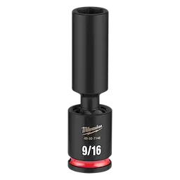 SHOCKWAVE Impact Duty 3/8" Drive 9/16" Deep Swivel Socket standing upright on a plain background.