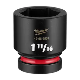 SHOCKWAVE Impact Duty 1" Drive 1-11/16" Standard 6 Point Socket standing upright with visible size markings.