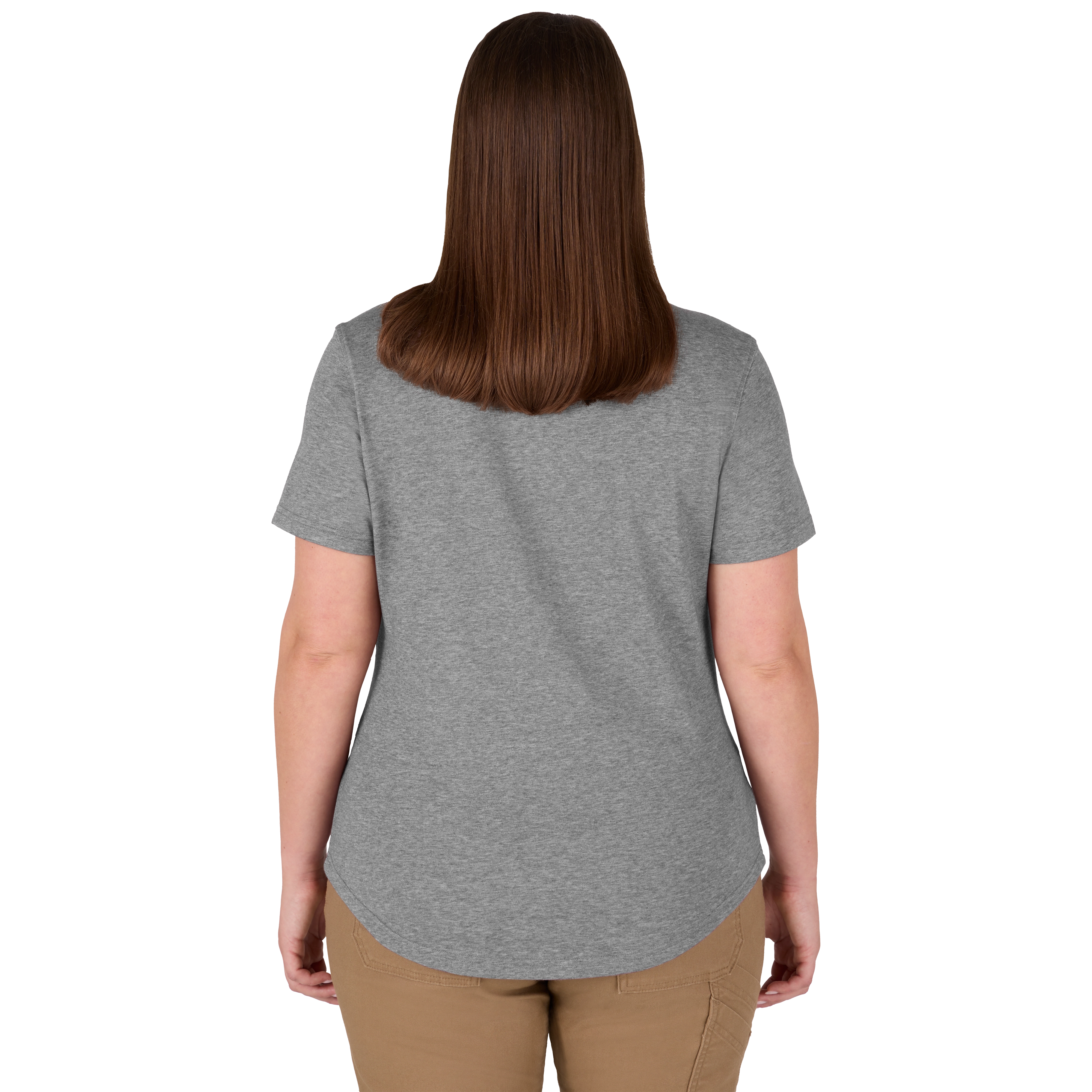 Women's FREEFLEX™ Hybrid Tee - Short Sleeve in Gray shown on a plain white background. The tee features a simple, sleek design suitable for various activities.