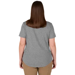 Women's FREEFLEX™ Hybrid Tee - Short Sleeve in Gray shown on a plain white background. The tee features a simple, sleek design suitable for various activities.