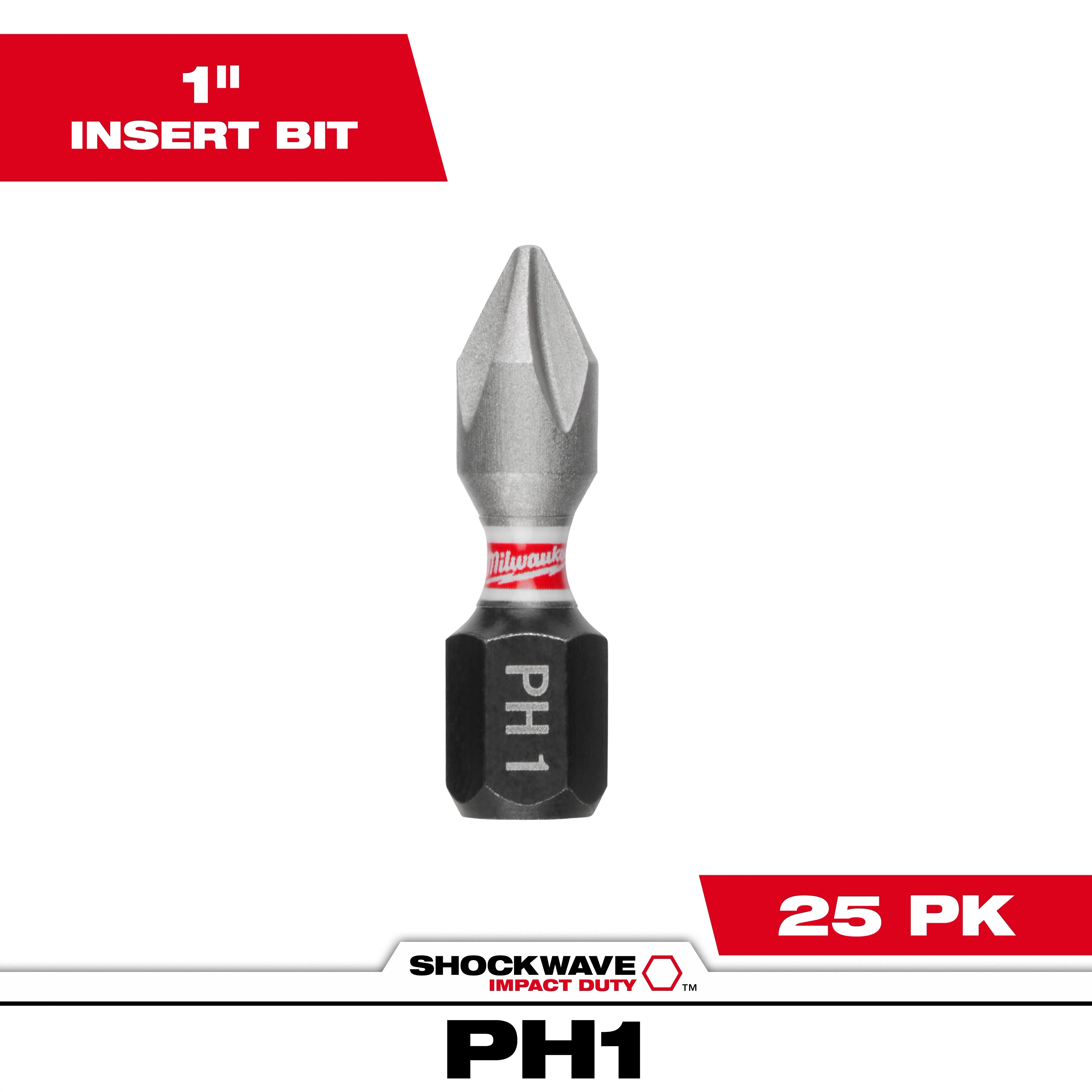 SHOCKWAVE™ Impact Phillips #1 Insert Bits (25 Pack)