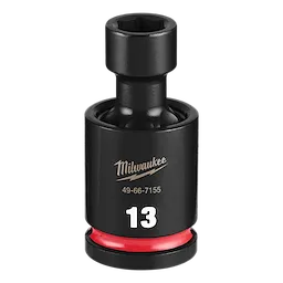 SHOCKWAVE Impact Duty 1/2" Drive 13MM Standard Swivel Socket standing upright with a red band near the base.