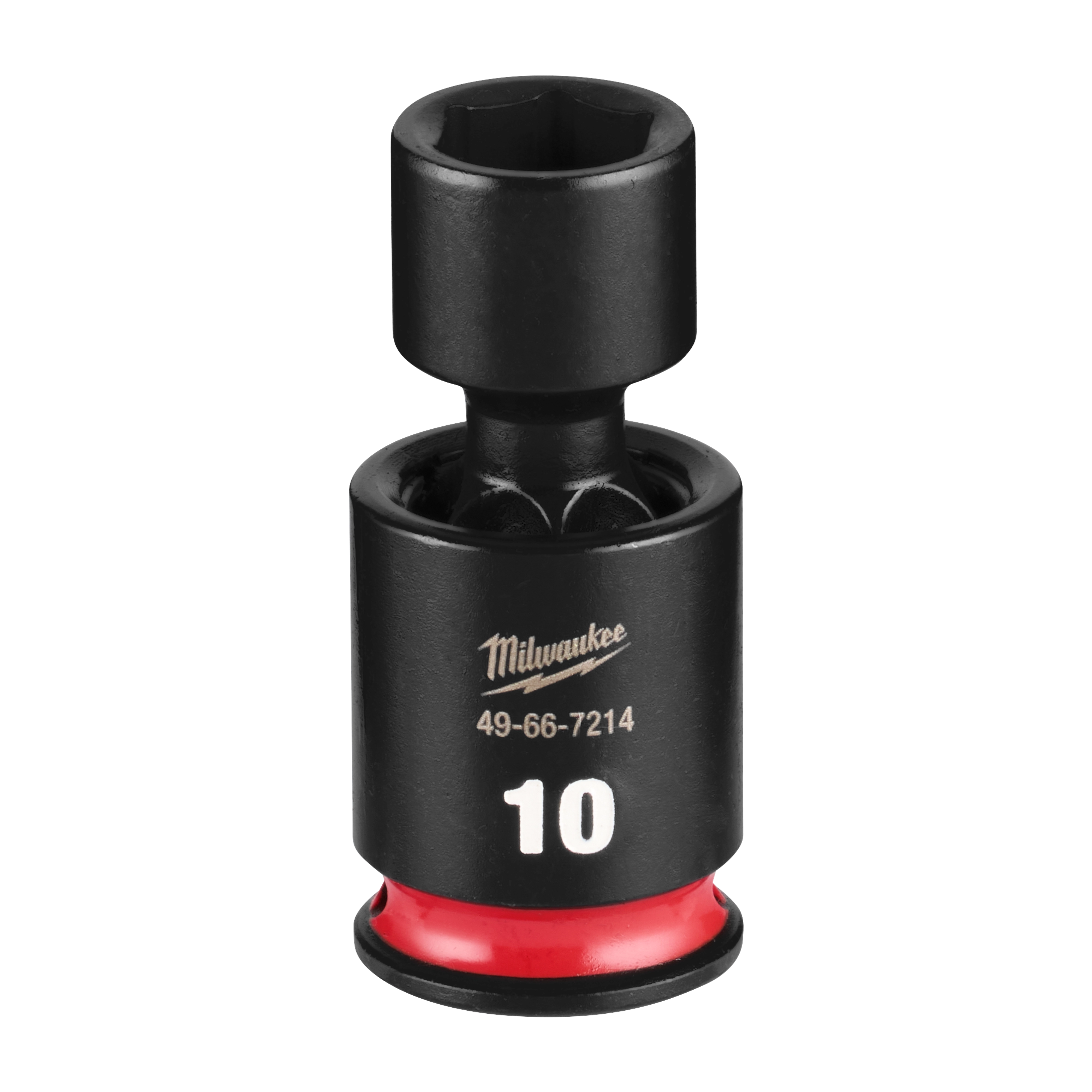 SHOCKWAVE Impact Duty 1/4" Drive 10MM Standard Swivel Socket standing upright on a plain background.