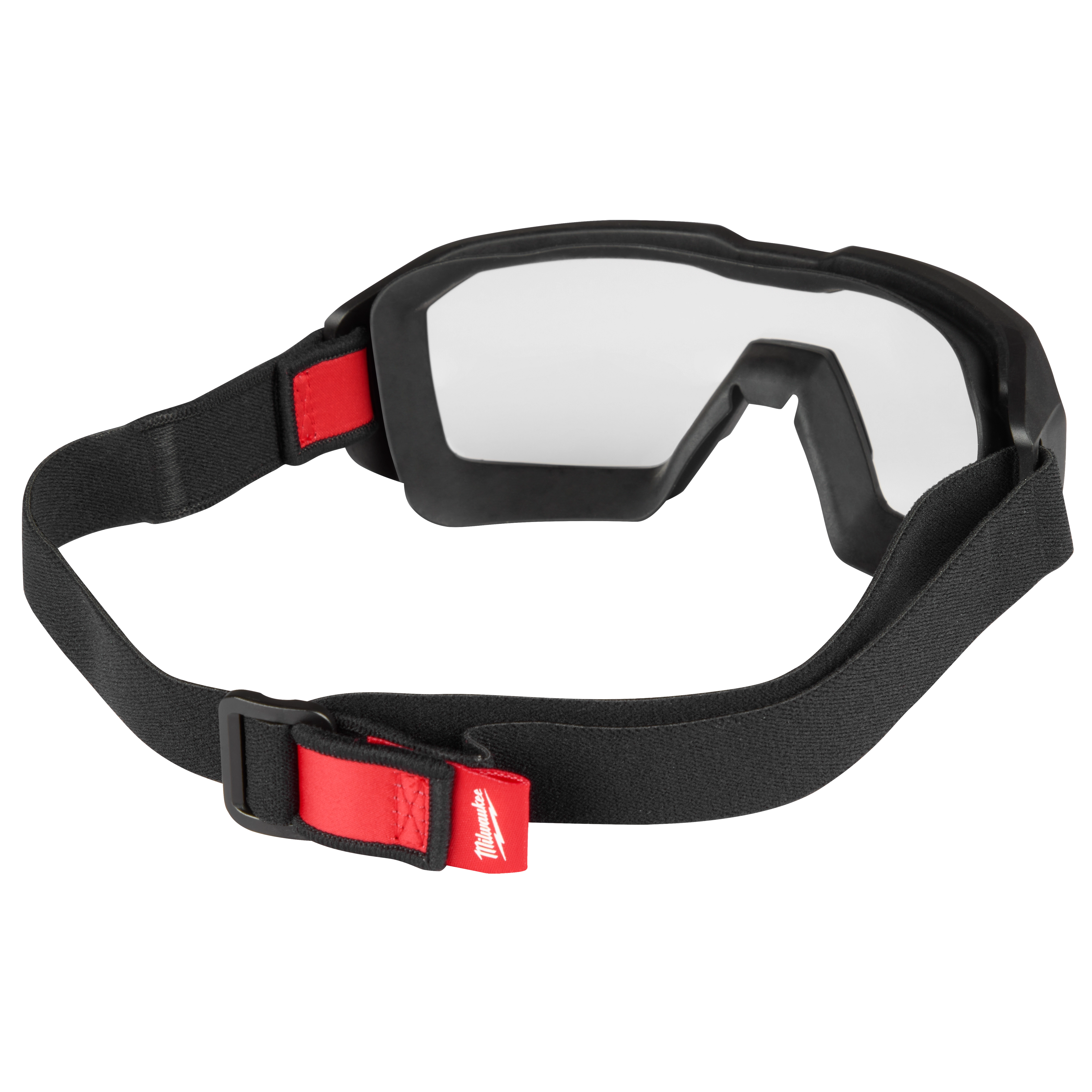 Vented Low-Profile Goggles with Clear Dual Coat Lens featuring a black and red adjustable strap with buckle for secure fit.