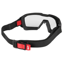 Vented Low-Profile Goggles with Clear Dual Coat Lens featuring a black and red adjustable strap with buckle for secure fit.
