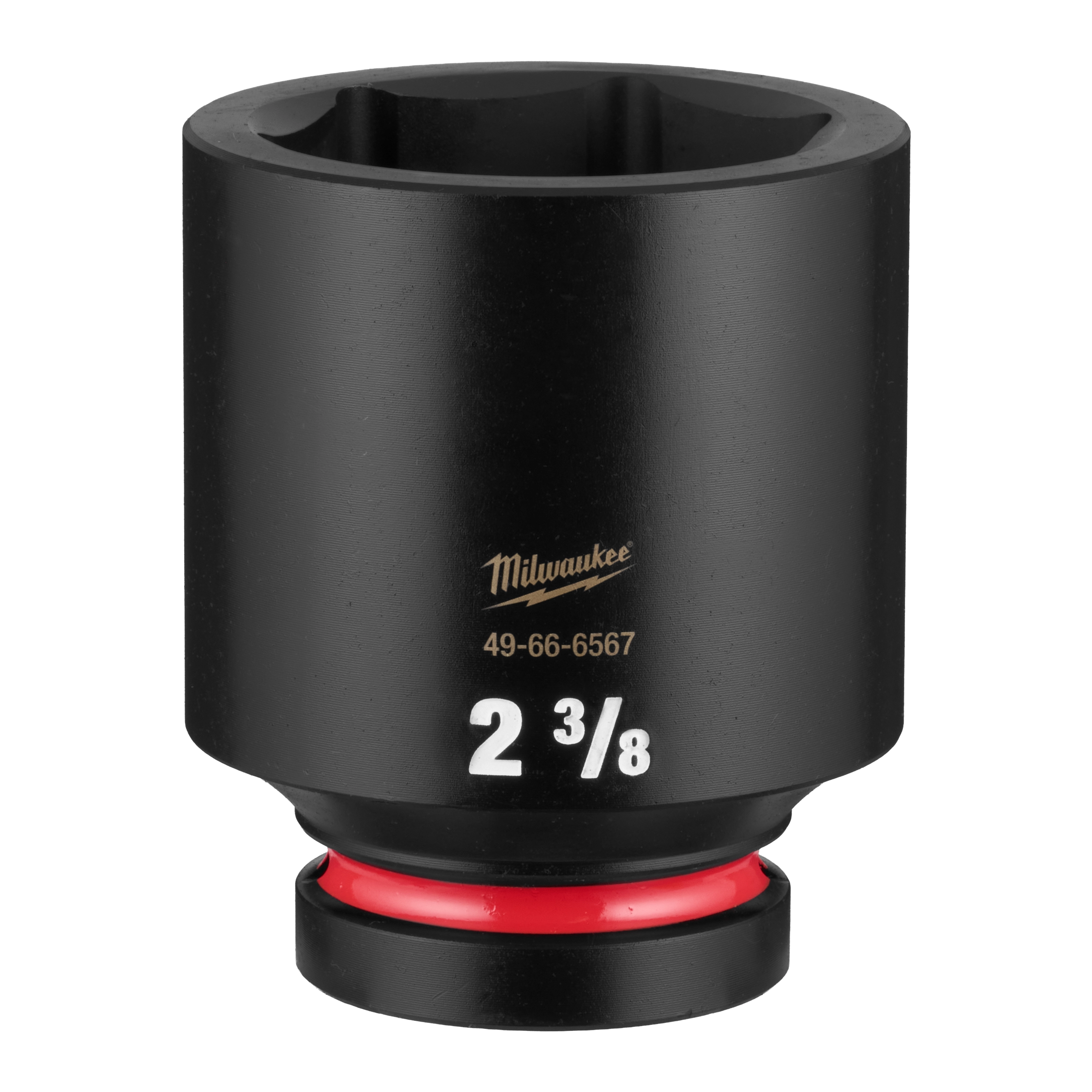 SHOCKWAVE Impact Duty 1" Drive 2-3/8" Deep 6 Point Socket standing upright with size marking visible.