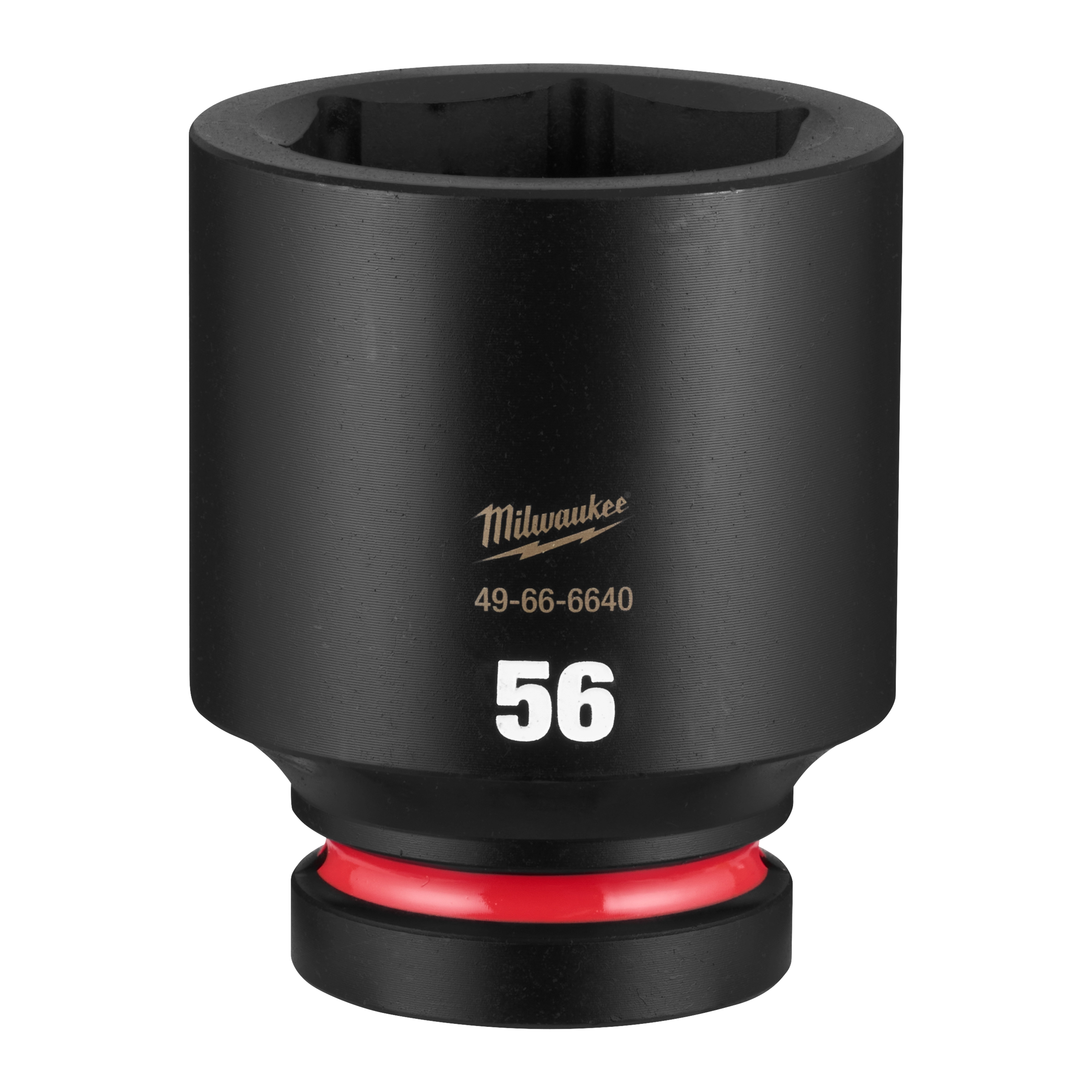 SHOCKWAVE Impact Duty 1" Drive 56mm Deep 6 Point Socket standing upright on a plain background.