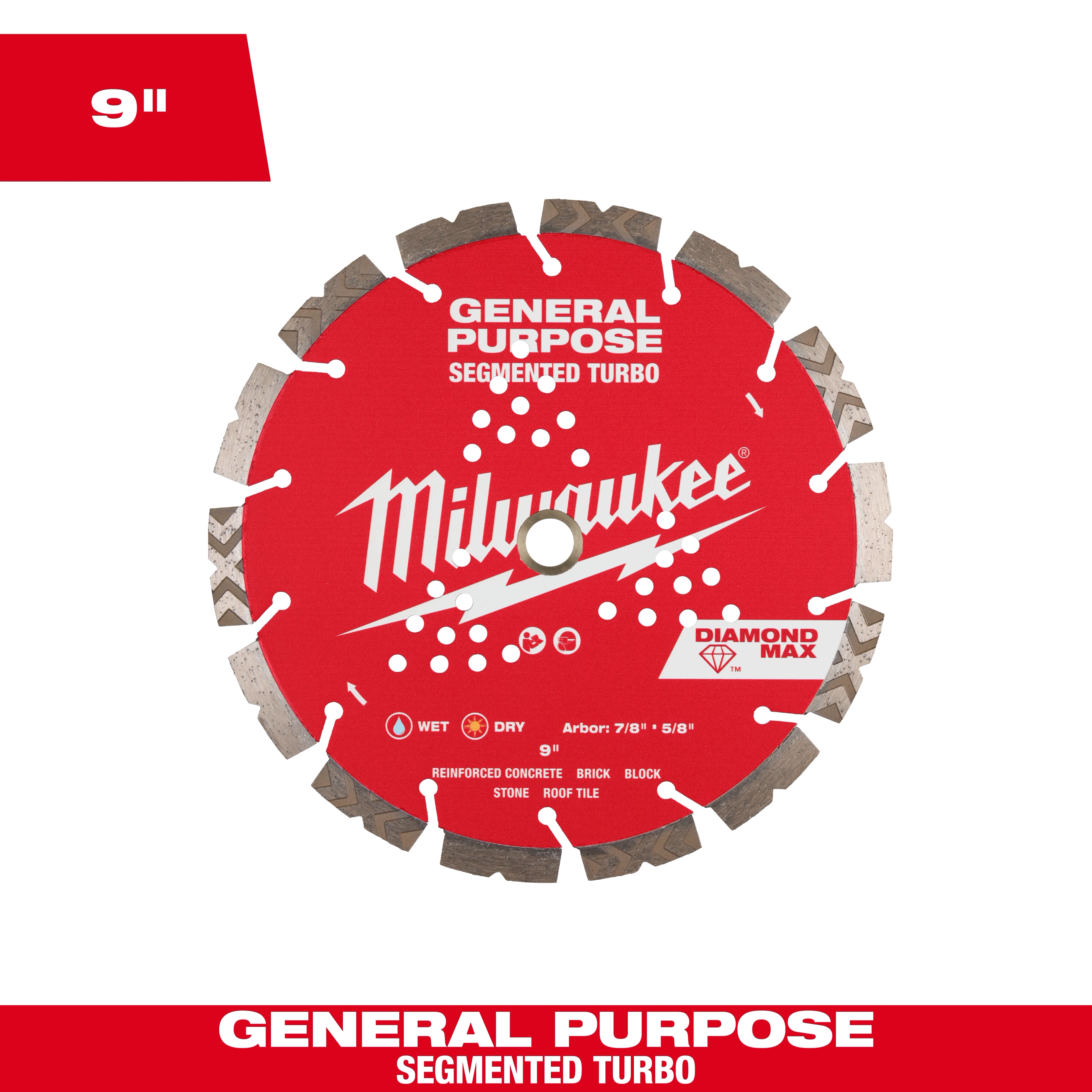 Milwaukee DIAMOND MAX™ Segmented Turbo General Purpose Diamond Blade