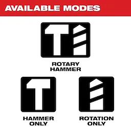 1-1/8" SDS Plus Rotary Hammer Kit and 1" SDS Plus Rotary Hammer Kit Available Modes
