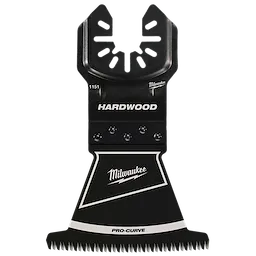 The Milwaukee OPEN-LOK 1-3/8" HCS Japanese Tooth Pro-Curve Hardwood Blade features a curved blade design for precise hardwood cutting.