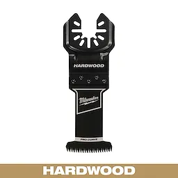MILWAUKEE OPEN-LOK 1-3/8" HCS Japanese Tooth PRO-CURVE Hardwood Multi-Tool Blade with sharp, curved teeth for efficient hardwood cutting.